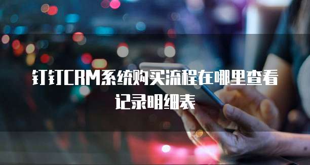 钉钉CRM系统购买流程在哪里查看记录明细表