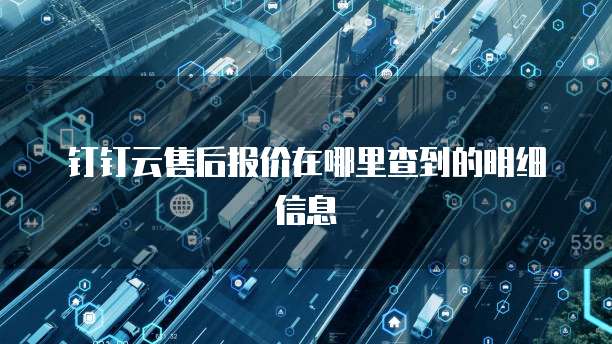 钉钉云售后报价在哪里查到的明细信息