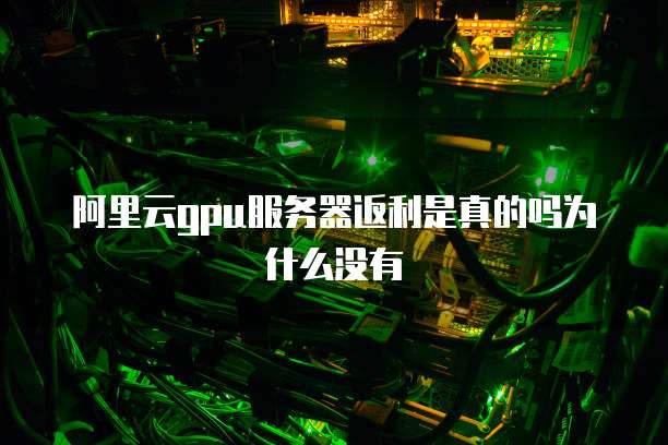 阿里云gpu服务器返利是真的吗为什么没有