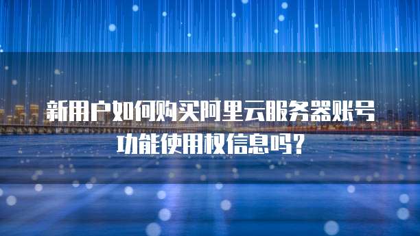 新用户如何购买阿里云服务器账号功能使用权信息吗?