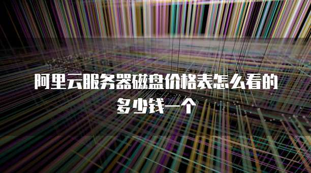 阿里云服务器磁盘价格表怎么看的多少钱一个