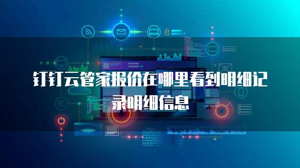 钉钉云管家报价在哪里看到明细记录明细信息