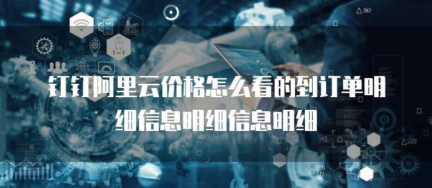 钉钉阿里云价格怎么看的到订单明细信息明细信息明细