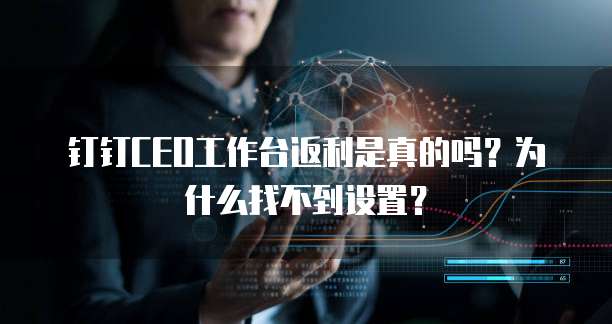 钉钉CEO工作台返利是真的吗?为什么找不到设置?