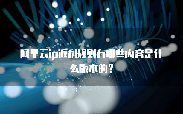 阿里云ip返利规则有哪些内容是什么版本的?