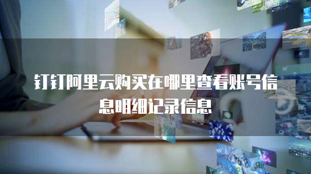 钉钉阿里云购买在哪里查看账号信息明细记录信息