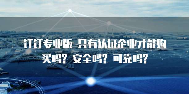 钉钉专业版 只有认证企业才能购买吗? 安全吗? 可靠吗?