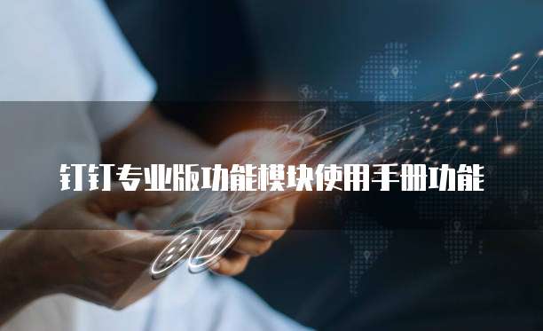 钉钉专业版功能模块使用手册功能