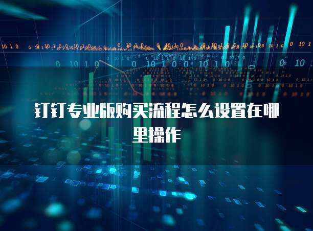钉钉专业版购买流程怎么设置在哪里操作