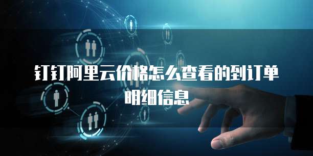 钉钉阿里云价格怎么查看的到订单明细信息