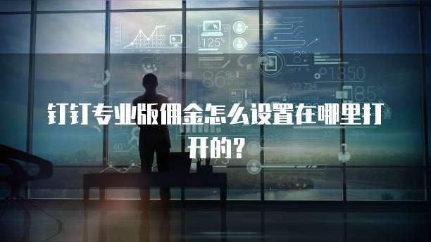 钉钉专业版佣金怎么设置在哪里打开的?