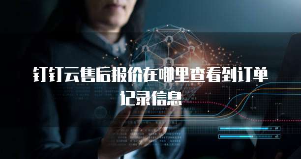 钉钉云售后报价在哪里查看到订单记录信息