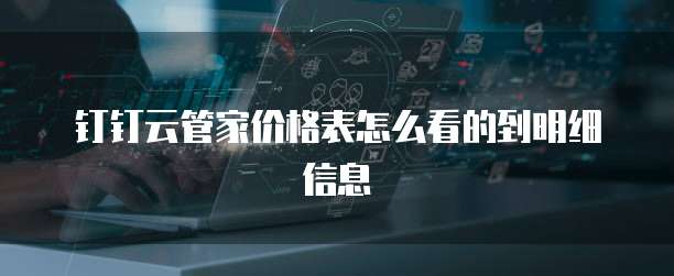 钉钉云管家价格表怎么看的到明细信息
