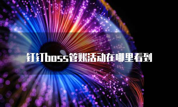 钉钉boss管账活动在哪里看到