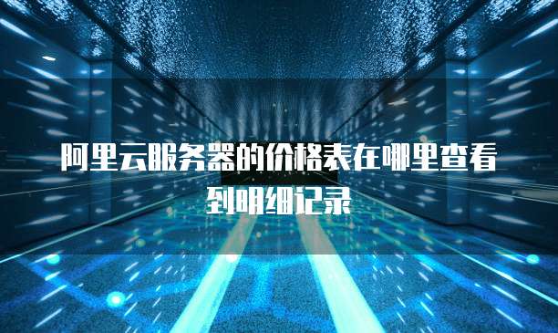 阿里云服务器的价格表在哪里查看到明细记录