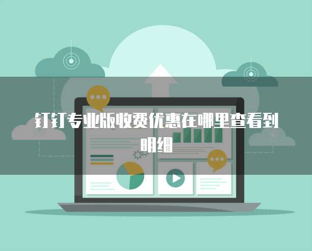 钉钉专业版收费优惠在哪里查看到明细