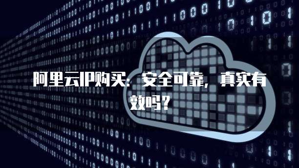 阿里云IP购买:安全可靠,真实有效吗?