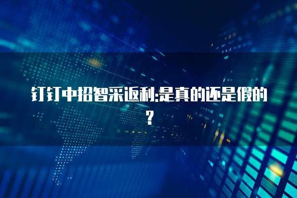 钉钉中招智采返利:是真的还是假的?