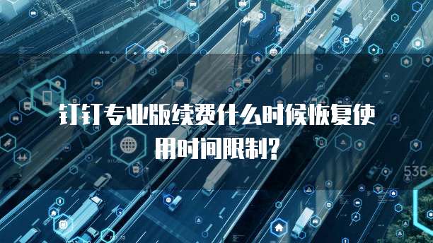 钉钉专业版续费什么时候恢复使用时间限制?