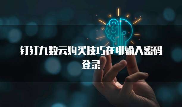 钉钉九数云购买技巧在哪输入密码登录