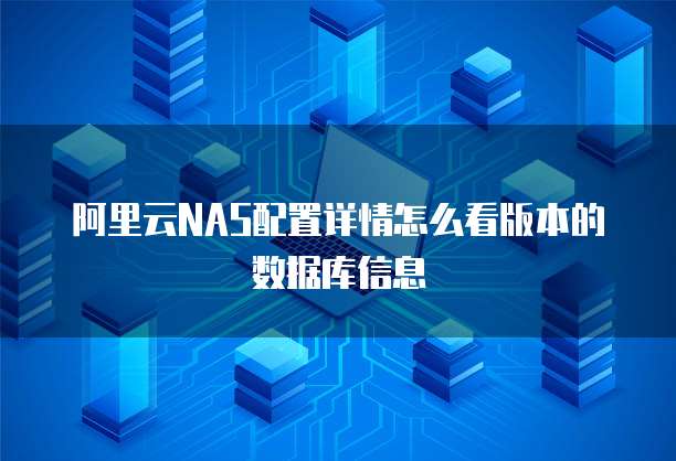 阿里云NAS配置详情怎么看版本的数据库信息