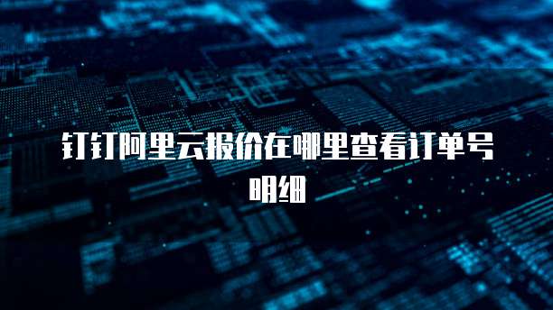 钉钉阿里云报价在哪里查看订单号明细