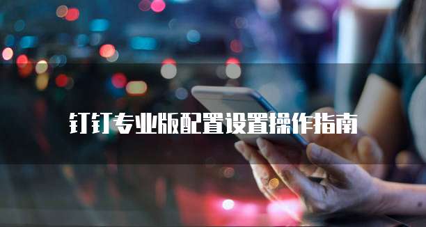 钉钉专业版配置设置操作指南