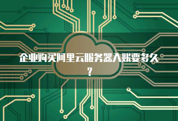 企业购买阿里云服务器入账要多久?