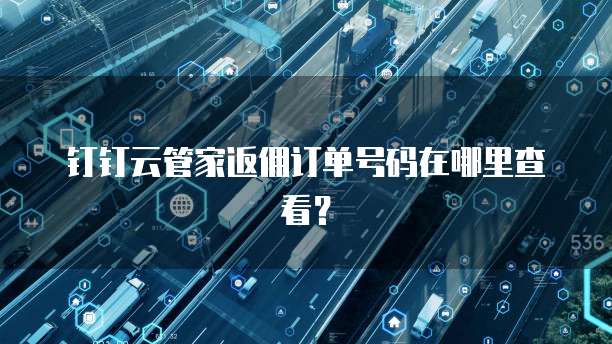 钉钉云管家返佣订单号码在哪里查看?