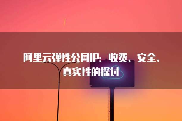 阿里云弹性公网IP:收费、安全、真实性的探讨