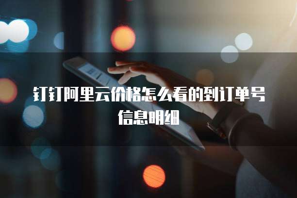 钉钉阿里云价格怎么看的到订单号信息明细