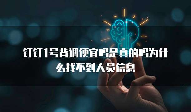 钉钉1号背调便宜吗是真的吗为什么找不到人员信息