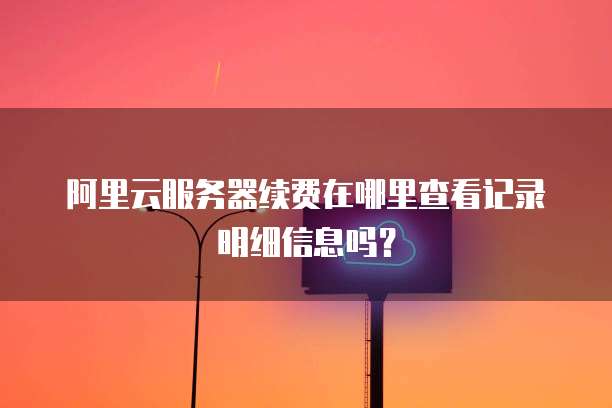 阿里云服务器续费在哪里查看记录明细信息吗?