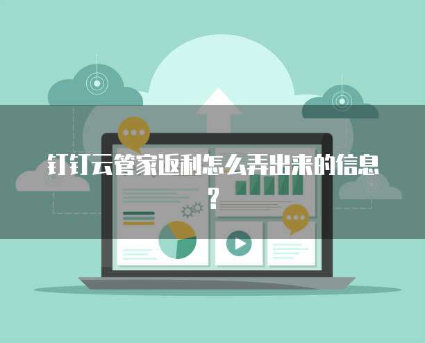 钉钉云管家返利怎么弄出来的信息?