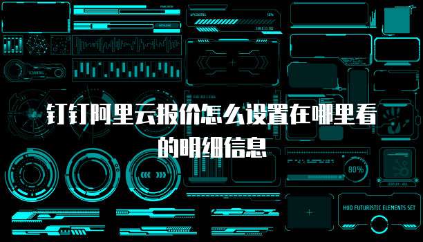 钉钉阿里云报价怎么设置在哪里看的明细信息