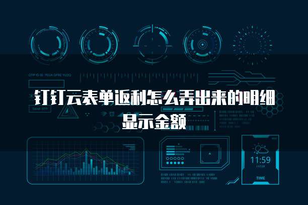 钉钉云表单返利怎么弄出来的明细显示金额