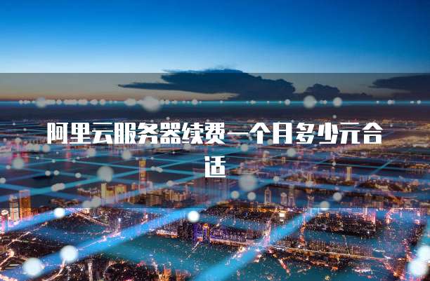 阿里云服务器续费一个月多少元合适