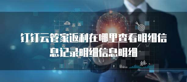 钉钉云管家返利在哪里查看明细信息记录明细信息明细