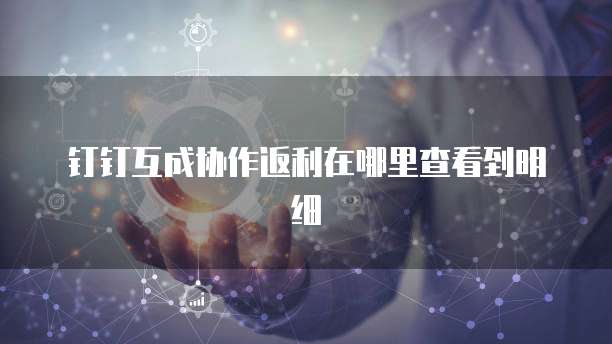 钉钉互成协作返利在哪里查看到明细