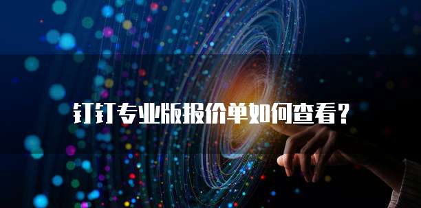 钉钉专业版报价单如何查看?