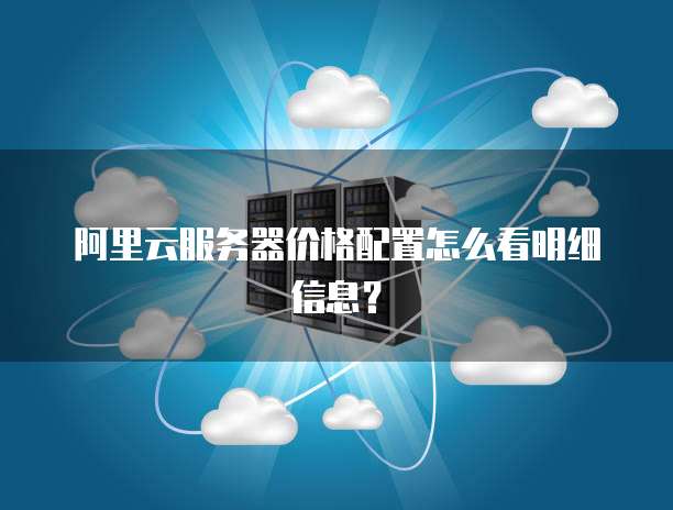 阿里云服务器价格配置怎么看明细信息?
