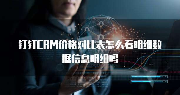 钉钉CRM价格对比表怎么看明细数据信息明细吗