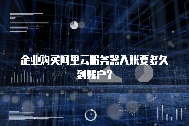 企业购买阿里云服务器入账要多久到账户?