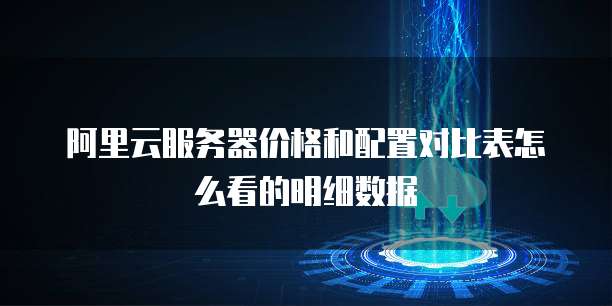 阿里云服务器价格和配置对比表怎么看的明细数据