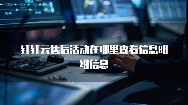 钉钉云售后活动在哪里查看信息明细信息