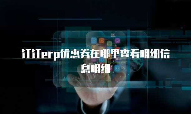 钉钉erp优惠券在哪里查看明细信息明细