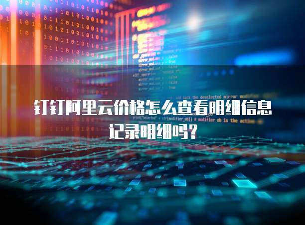 钉钉阿里云价格怎么查看明细信息记录明细吗?