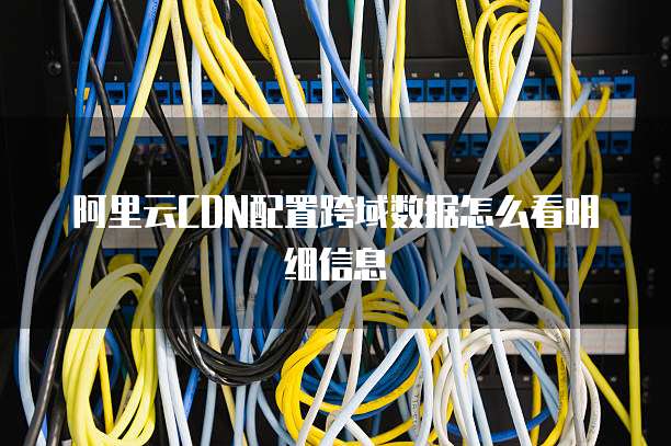 阿里云CDN配置跨域数据怎么看明细信息