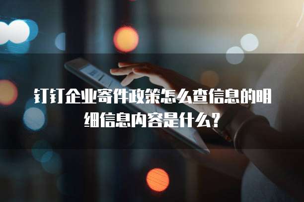 钉钉企业寄件政策怎么查信息的明细信息内容是什么?