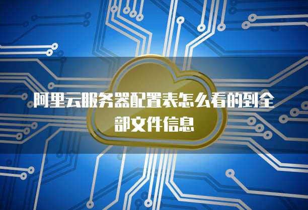 阿里云服务器配置表怎么看的到全部文件信息